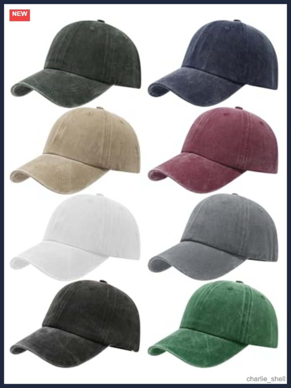 8 Pack Vintage Washed Distressed Cotton Baseball Dad Hats Adjustable